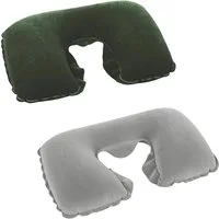 Bestway Nackenhörnchen Reise-Nackenkissen 37 x 24 x 10 cm, 1-tlg., aufblasbar, Sie erhalten 1Stk zufällige Farbe: Grün, Grau oder Blau