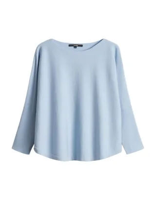 someday - Oversized Feinstrickpullover im Cape Stil - Tiraja blau - Gr. - 36