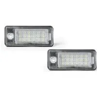 LLCTOOLS KFZ-Ersatzleuchte LED Kennzeichenbeleuchtung Auto, E-geprüft mit geringem Verbrauch, Plug and Play, 2 St., kaltweiß, 6000K, 18 SMD, für Audi A3 8P - A4 B6 B7 - A6 4F - Q7 - CAN-Bus