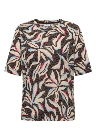 CECIL - Kurzarm T-Shirt im Ausbrenner-Look macchiato brown - Gr. - L