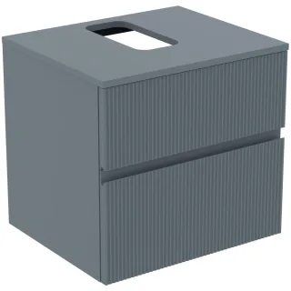 Ideal Standard Waschtischunterschrank Finesse Ausschnitt r/l 602x505x558mm 2 Auszüge Aschblau matt, E3496UQ