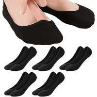 FOUORTUNATE-BEE Kurzsocken 5 Paar Damen Sneaker Socken unsichtbar rutschfest atmungsaktiv Für Sport Alltag Ballerina Schuhe Silikon Halt Größen 35-42