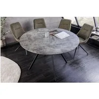 riess-ambiente Esstisch ATELIER 120cm grau / schwarz - Beton-Design, Metall, rund, 4 Personen (Einzelartikel, 1-St), moderner Tisch - ideal für Küche, Esszimmer, Wohnzimmer und Büro