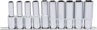 KS Tools 1/2" CHROMEplus Sechskant-Stecknuss-Satz, lang, 10-tlg 10-19mm - 918.0612