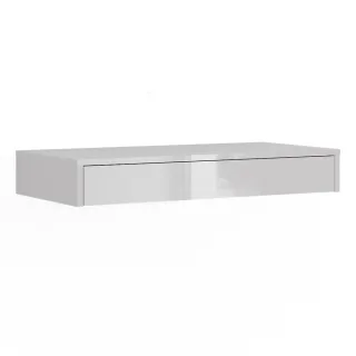 Vicco Wandregal, Weiß Hochglanz, Holzwerkstoff, 1 Schubladen, Rechteckig, 81.4x12x40.1 cm, Wohnzimmer, Regale, Wandregale