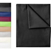 NatureMark Bettlaken klassisches Betttuch Haustuch, 100% Baumwolle, Gummizug: ohne, (1 Stück), Laken Haustuch, viele Größen und Farben, 140x200 cm, Schwarz