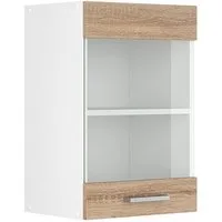 Vicco Glashängeschrank R-Line, Sonoma/Weiß, 40 cm (1-St)