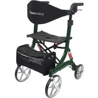 bescomedical Rollator SPRING - höhenverstellbar & faltbar - bequeme Sitzfläche, Leichtgewicht Gehhilfe - Modell M Sitzhöhe 56 cm, mit Komfort-Federung