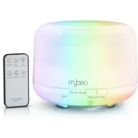 MyBeo Luftbefeuchter Aroma Diffuser 0,5 L mit Stimmungslicht in 7 Farben, 2 Nebelstufen, 0,5 l Wassertank, RGB, Timer, Fernbedienung, für Wohn- und Schlafzimmer, Yoga, Spa