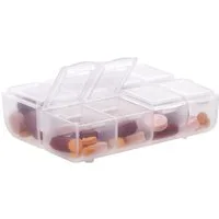 kwmobile Pillendose Kunststoff Medikamentenbox mit 8 Fächern (1 St), Tablettenbox 7,5 x 6,3 x 2,5 cm - Tablettendose Box - Pillendose Dose