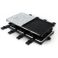GOURMETmaxx Raclette Raclettegrill 1400W 8 Personen Tischgrill Grillplatte, 8 Raclettepfännchen, 1400 W, mit Stein und Aluminiumplatte