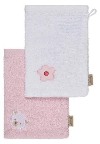 Sterntaler Waschlappen 2er Pack Bär Betty - rosa