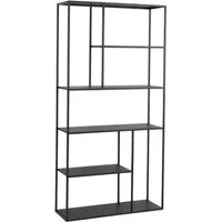 en.casa Standregal, »Vehmaa« mit 7 Fächern 90 x 30 x 188 cm Schwarz