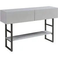 en.casa Konsolentisch, »Varberg« mit 2 Schubladen 75 x 120 x 30 cm Hellgrau