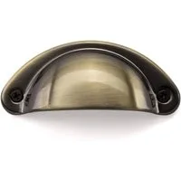 SO-TECH® Möbelgriff Muschelgriff KHEA, Lochabstand 64 mm, Messing brüniert - inkl. Schrauben