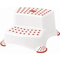 keeeper Tritthocker Kinder Hocker zweistufig weiß / rot Trittschemel