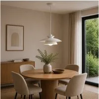 Lightbox Pendelleuchte, ohne Leuchtmittel, Doppelschirm, Ø 30,5 cm, H 120 cm, E27 Fassung, Metall, weiß matt