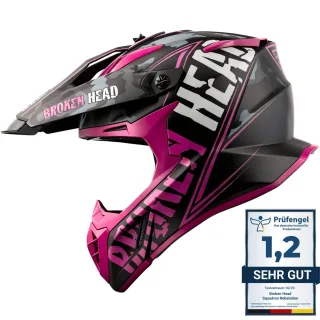 Broken Head Crosshelm Squadron Rebelution V3 Camouflage-Grau-Pink