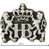 Hofbräuhaus München Anstecknadel Pin "Silber-Löwen", 1,7 cm, versilbert, nickelfrei, schutzlackiert