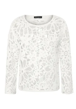 Betty Barclay - Lochstrick-Pullover Rohweiß - Gr. - 42
