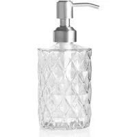 LuxusKollektion Seifenspender Glas Seifenspender 340ml Transparent Edelstahlpumpe