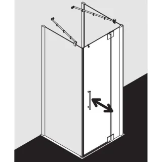 Kermi Pasa XP Pendeltür 1-fl. m Festfeld für Seitenwand PX1WR075181AK 75x185cm, silber mattglanz, ESG klar, rechts, auf Duschwanne