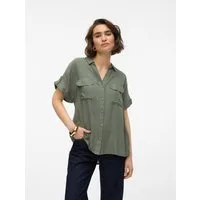 Vero Moda Kurzarmbluse VMBUMPY S/S SHIRT WVN GA NOOS Viskose, regular fit