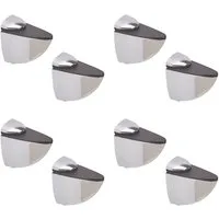 HOOZ Wandregalhalter Metall für Glas- und Holzregale inkl. Montagematerial versch. Größen, Set 8-tlg., mit gummierter Klemmbacke