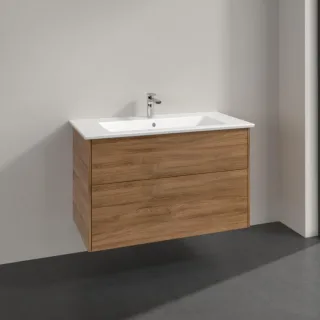 Villeroy & Boch Finero Waschtisch mit Unterschrank 100 cm S00503RHR1 Waschtisch-Set 100 x 50 x 60 cm, 2 Auszüge, Kansas Oak