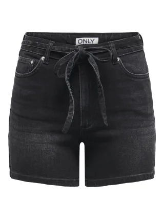 ONLY - ONLGIANNA MW BELTED SHORTS AZG DNM NOOS Washed Black - Gr. - L