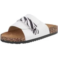 Ital-Design Bequeme Damenschuhe mit Klettverschluss für die Freizeit Pantolette (89852798) Flach Pantoletten in Weiß