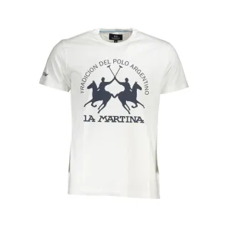 La Martina Weißes Baumwoll Herren T-Shirt