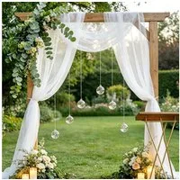 AFKSMILE Querbehang Querbehang Freihanddeko Hochzeit Vorhang, Weißer Tüllstoff 160 x 600cm, Transparente Gardinen,Soft Tüll Stoffe zum Nähen,Wandbehang Dekoration