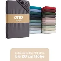 OTTO home Spannbettlaken BLACKBERRY in BASIC und PREMIUM Qualität, 100% Baumwolle, Jersey (160 g/m), Gummizug: rundum, (1 Stück), für hohe Matratzen bis 28 cm, Bettlaken, Spannbetttuch, pflegeleicht
