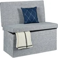 relaxdays Sitzhocker Faltbarer Sitzhocker mit Lehne L (1 St), grau