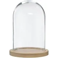 Atmosphera Créateur d'intérieur Dekoobjekt Deko-Glaskuppel, Ø 18 cm, mit Holzbasis (Deko-Objekt, Deko-Objekt)