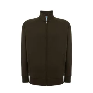 JHK - Sweatshirt Durchgehender Reißverschluss für Herren/Damen Unisex (Khaki)