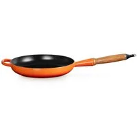 LE CREUSET Bratpfanne Signature Gusseisen mit Holzgriff, Gusseisen, 24 cm Ofenrot, 20258240900422
