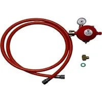 Gasmann Druckregler 50 mbar, Gasschlauch Druckminderer Set 150cm/ 50mbar 1/2"R x 1/4""lks, (1-St)"
