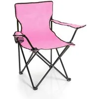 BigDean Campingstuhl Faltstuhl Campingstuhl Anglerstuhl Getränkehalter Klappstuhl (Packung, 1 St), Pink, Klappbar, Getränkehalter, Tragetasche