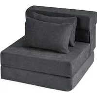 KOMFOTTEU Schlafsofa, 3 in 1 Bodensofa mit Schlaffunktion, aus Chenille-Stoff