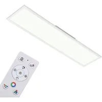Briloner Leuchten LED Panel 7154016 Colour, CCT - über Fernbedienung, Nachtlichtfunktion, Timerfunktion, LED fest integriert, Farbwechsler, Neutralweiß, Kaltweiß, Warmweiß, Tageslichtweiß, Deckenlampe, 119,6x29,6x6,5cm, Weiß, 40W, Wohnzimmer, Schlafz