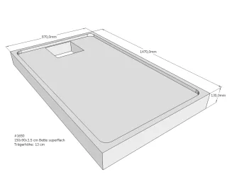 Neuesbad Wannenträger für Bette superflach 150x90x3,5 SD22736