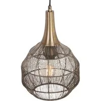 TRIO Leuchten LED Pendelleuchte, Dimmfunktion, LED wechselbar, warmweiß, klein-e Drahtgeflecht einflammig hängend über-n Esstisch, Ø26cm