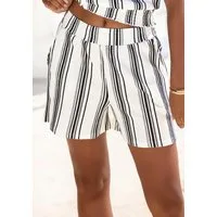 LASCANA Shorts aus luftiger Crepeware strukturierte Ware, sommerlicher Shorts mit Streifen, Sommerhose
