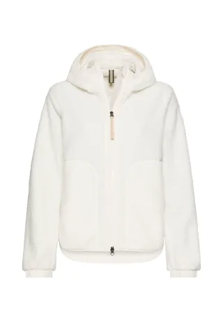 camel active - Polar-Fleecejacke mit fester Kapuze milkwhite - Gr. - 38