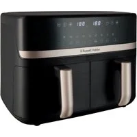 RUSSELL HOBBS Heißluftfritteuse 27680-56 s SatisFry TM Dual basket, 2800 W, Airfryer–wenig oder kein Öl erforderlich, 9 Programme, 9 L