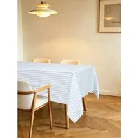 OTTO home Tischdecke Marric (Packung 1-tlg), halbtransparente Tischdecke, Leinenoptik mit Streifen