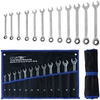 CCLIFE Ratschenringschlüssel 12tlg Gelenk Ratschenschlüssel Set 8-19mm Ring-Maulschlüsset (12 St)