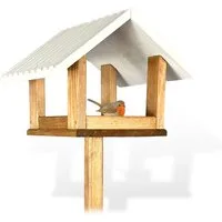 gartenetage Vogelhaus Massives Vogelhaus Holz mit Erdspieß, Wetterfest / Vogelhäuschen für Ihren Garten